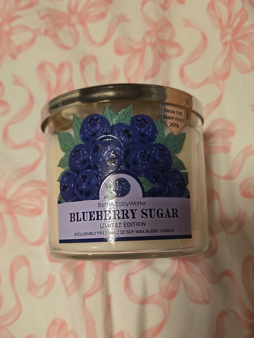 BNWT Bath And Body Works Blueberry Sugar 3 Wick Candle